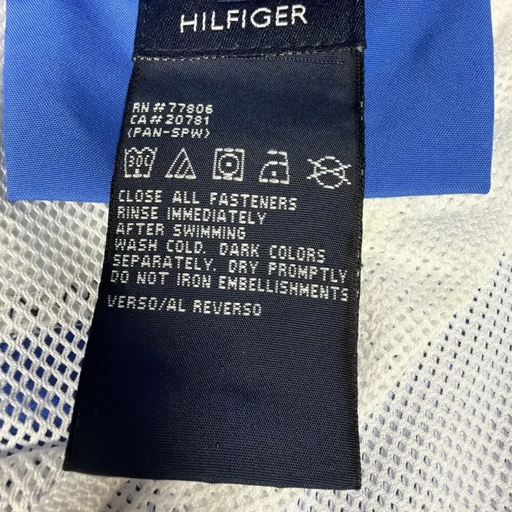 Tommy Hilfiger Sailing Gear USA Board Shorts Men's Large Blue White Yellow Swim